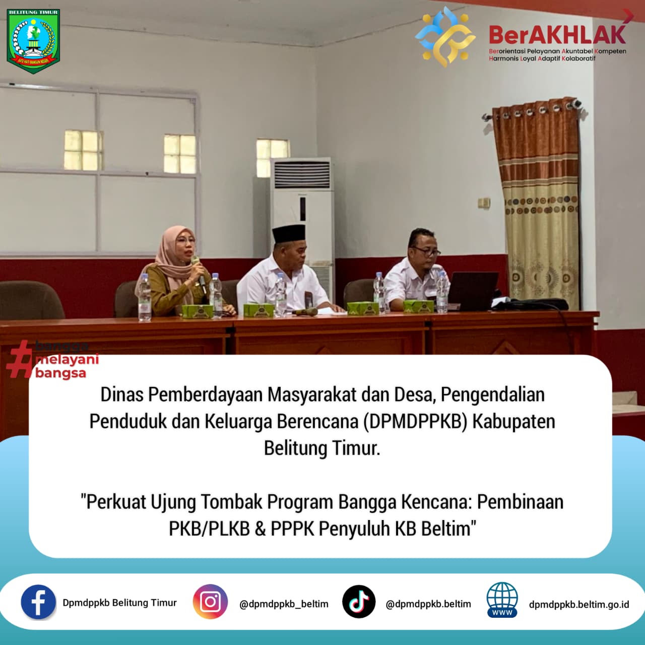 Tingkatkan Performa Lini Lapangan, DPMDPPKB Beltim Bersama BKKBN Babel Gelar Pembinaan Penyuluh KB