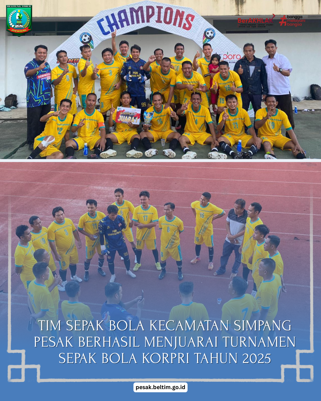 Menang Adu Penalti, Kecamatan Simpang Pesak Raih Juara Turnamen Sepakbola KORPRI 2025