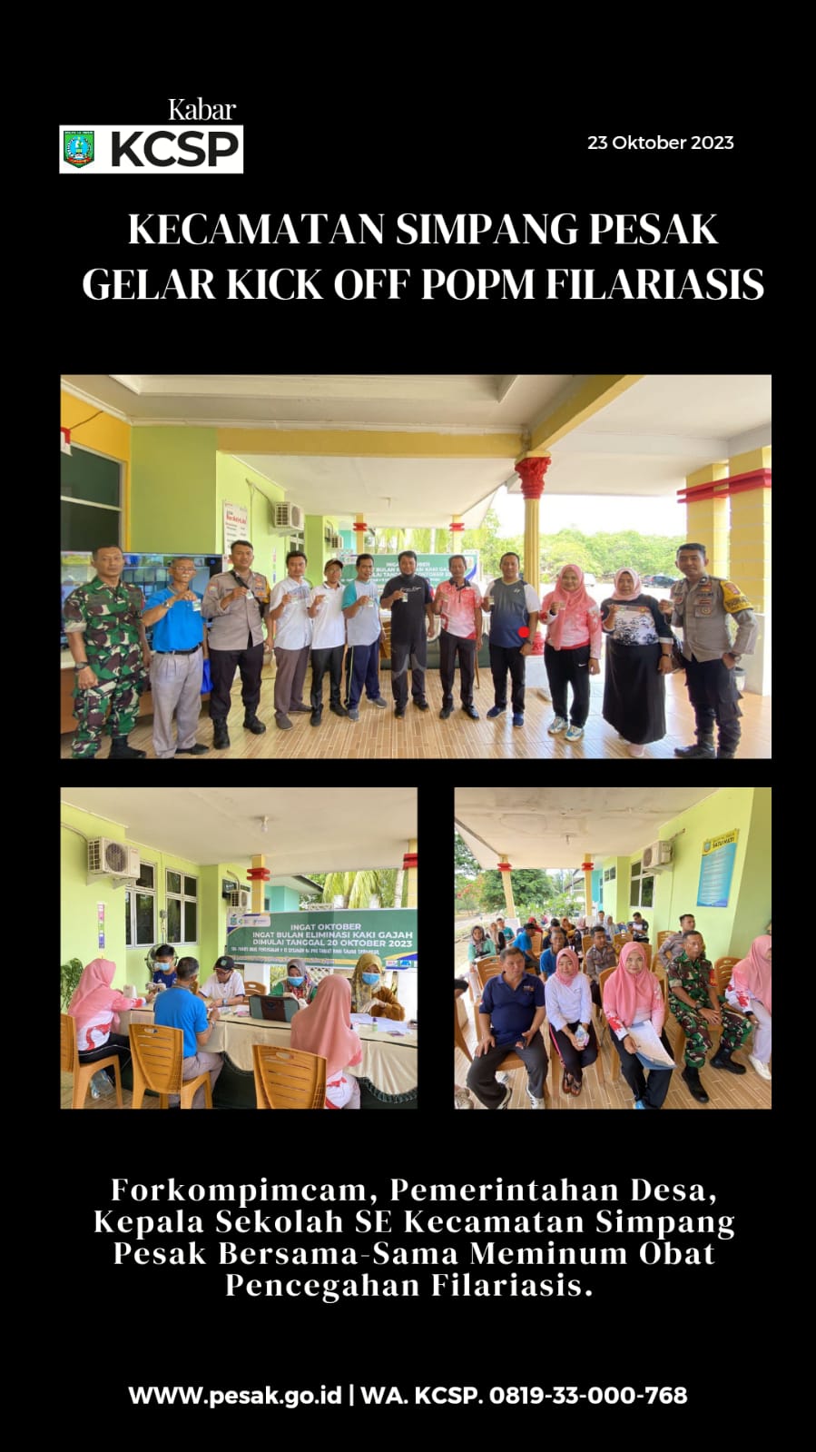 KECAMATAN SIMPANG PESAK GELAR KICK OFF POPM FILARIASIS