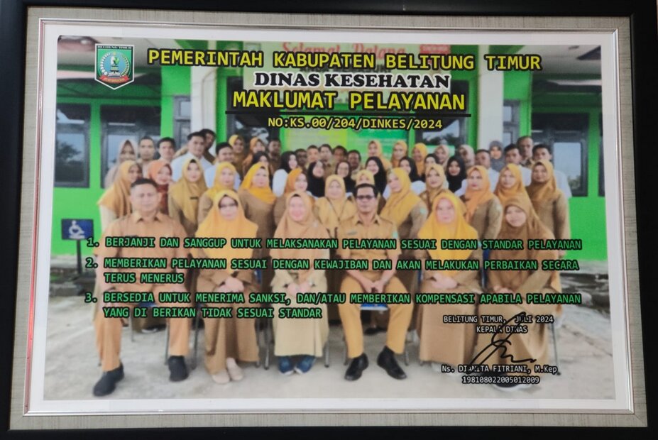 MAKLUMAT PELAYANAN DINAS KESEHATAN
