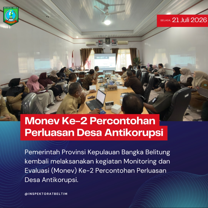 Monitoring dan Evaluasi (Monev) Ke-2 Percontohan Perluasan Desa Antikorupsi
