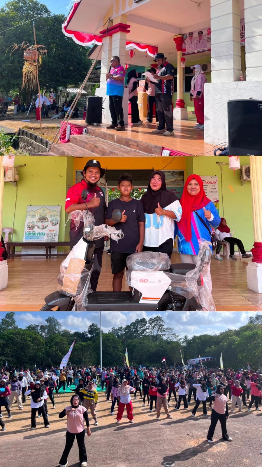 Tangis Haru Masyarakat Simpang Pesak Usai Ikuti Jalan Santai HUT Ke-81 RI