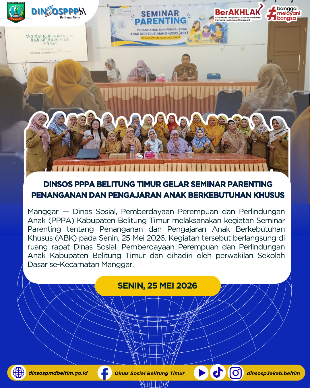 Dinsos PPPA Belitung Timur Gelar Seminar Parenting Penanganan dan Pengajaran Anak Berkebutuhan Khusus