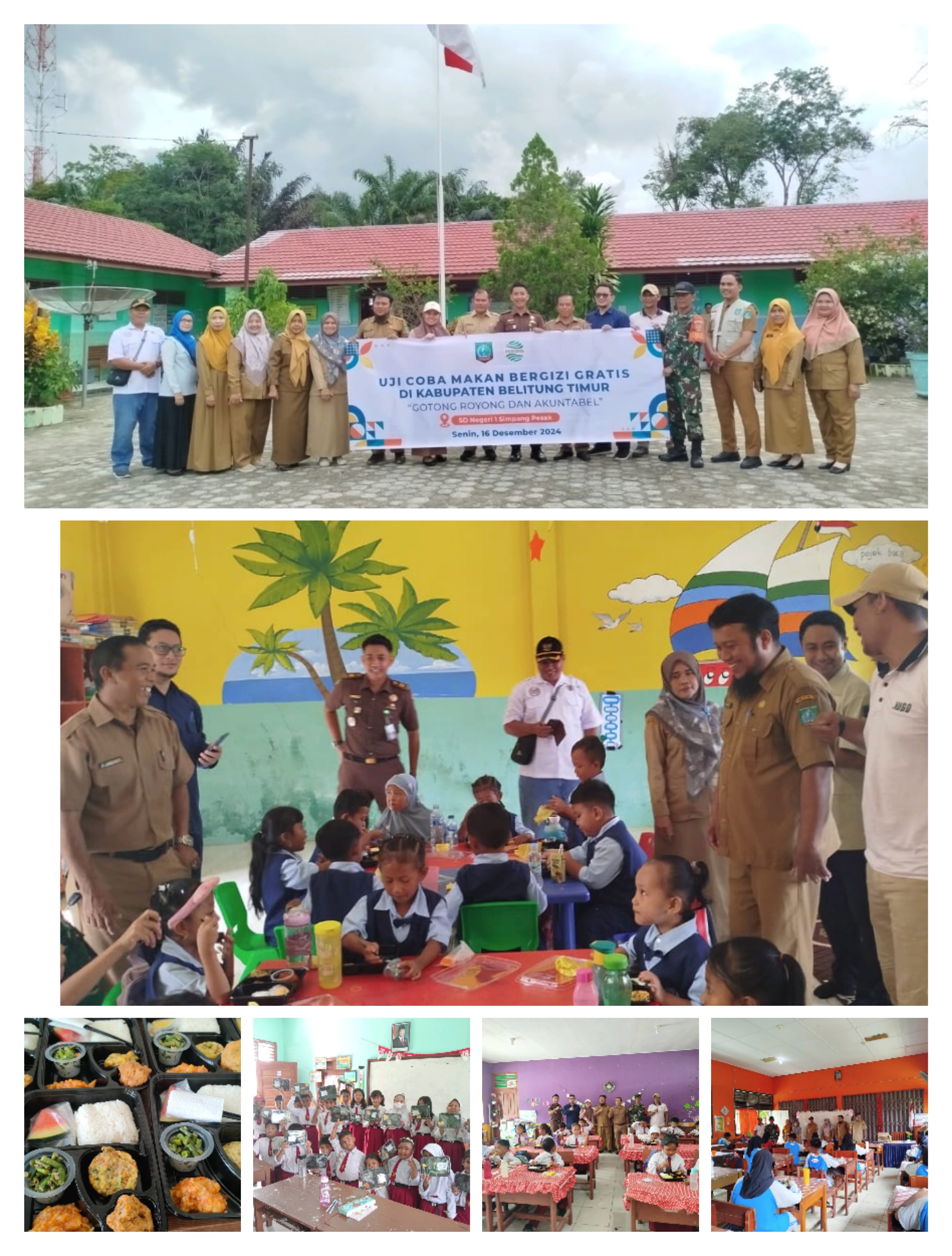 Uji Coba Pemberian Makanan Sehat  Bergizi Gratis di Kecamatan Simpang Pesak