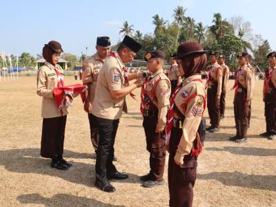 Peringati Hari Pramuka ke-64: Ketua Kwarcab Beltim Ajak Anggota Pramuka Dukung Program Ketahan Pangan Daerah